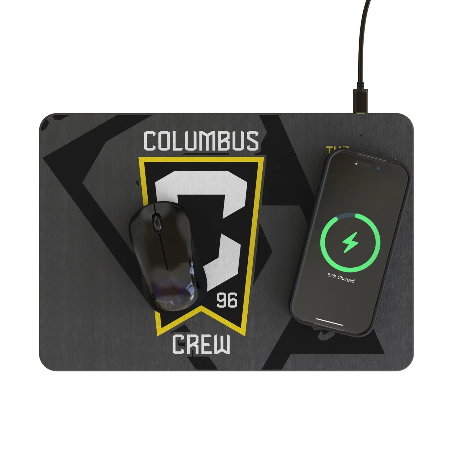 Columbus Crew Monocolor Tilt 15-Watt Wireless Charger and Mouse Pad