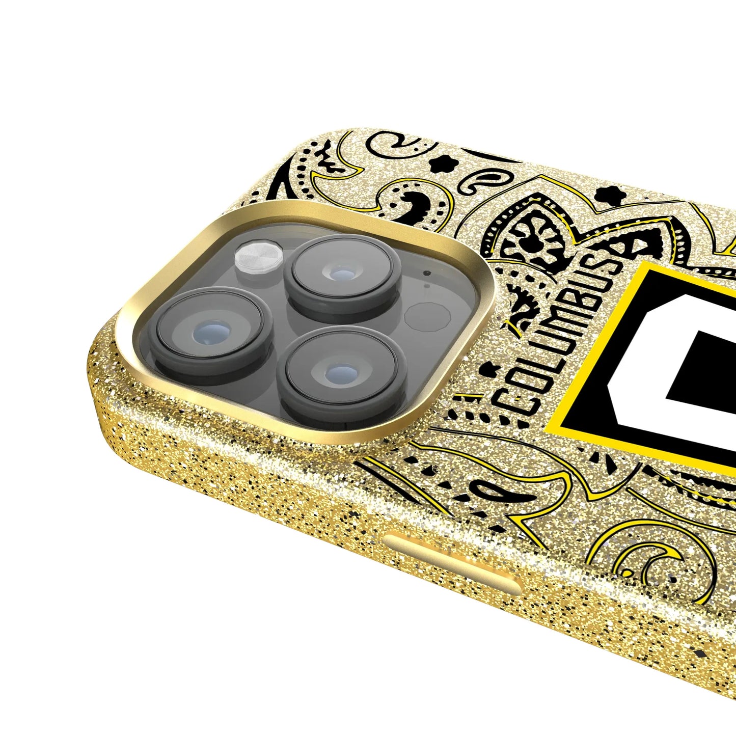Columbus Crew Paisley Bling Phone Case for Apple iPhone