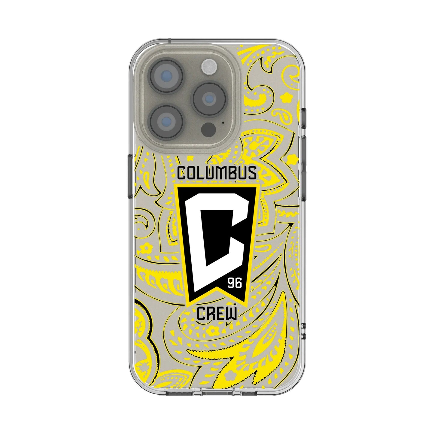 Columbus Crew Paisley Clear Phone Case for Apple iPhone