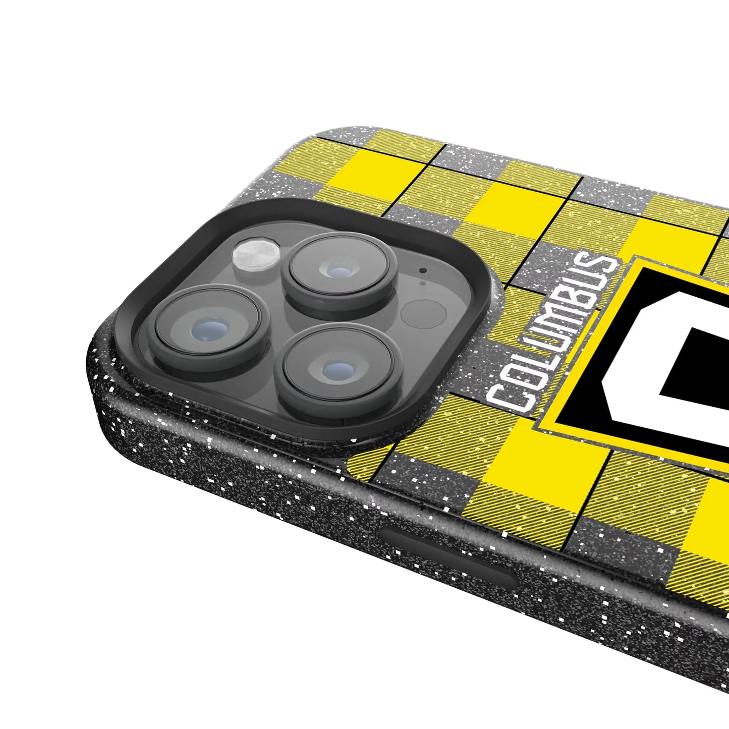 Columbus Crew Plaid Black Bling Phone Case for Apple iPhone