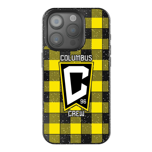 Columbus Crew Plaid Black Bling Phone Case for Apple iPhone