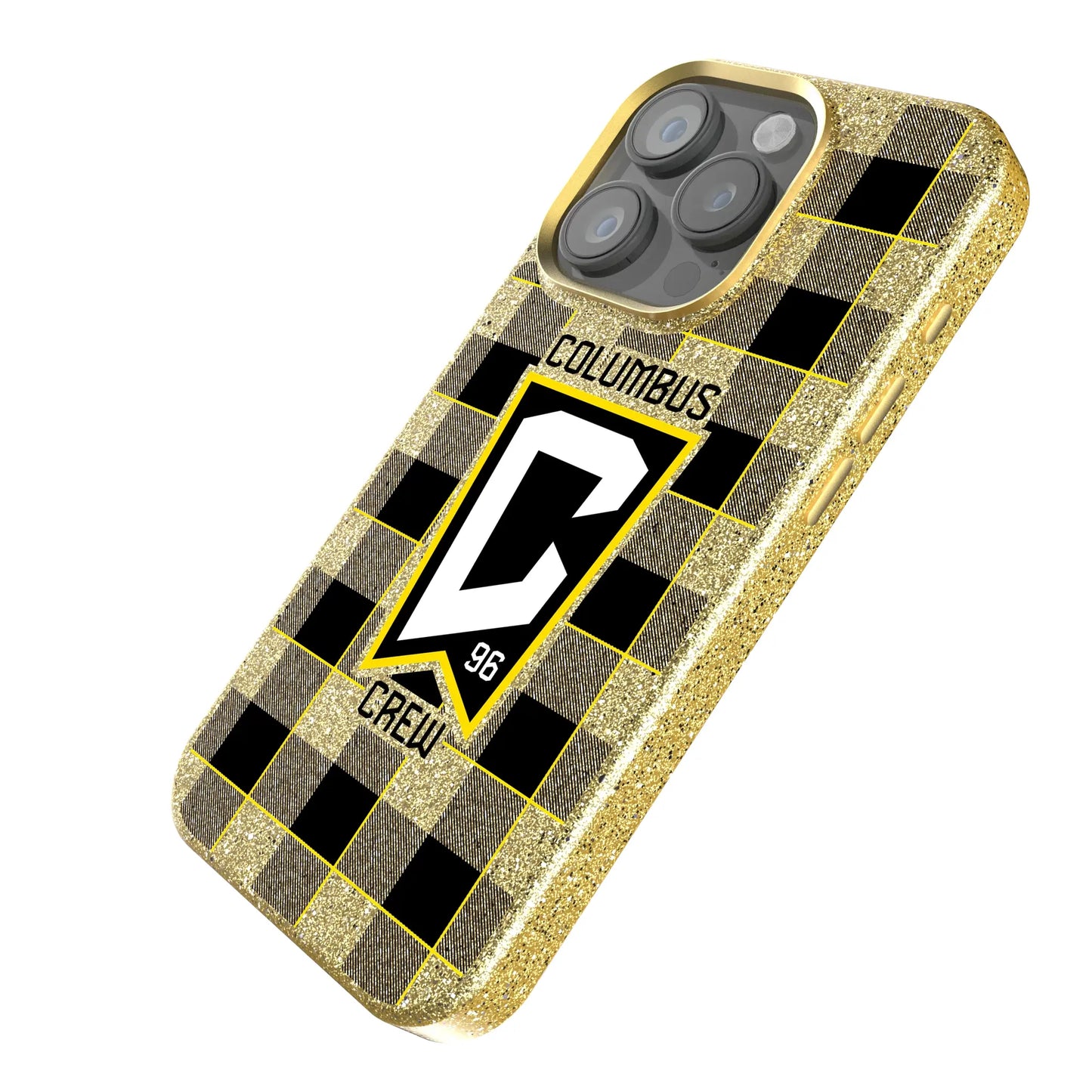 Columbus Crew Plaid Bling Phone Case for Apple iPhone
