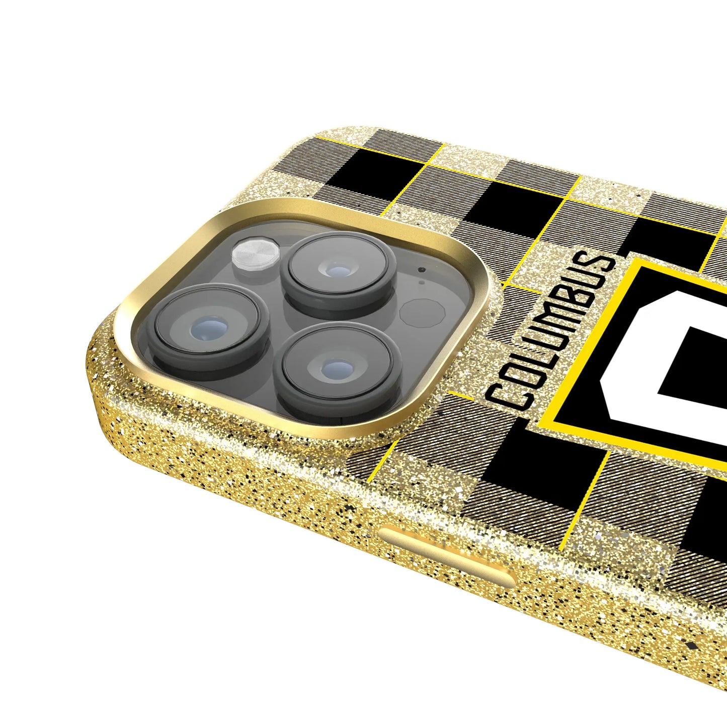 Columbus Crew Plaid Bling Phone Case for Apple iPhone