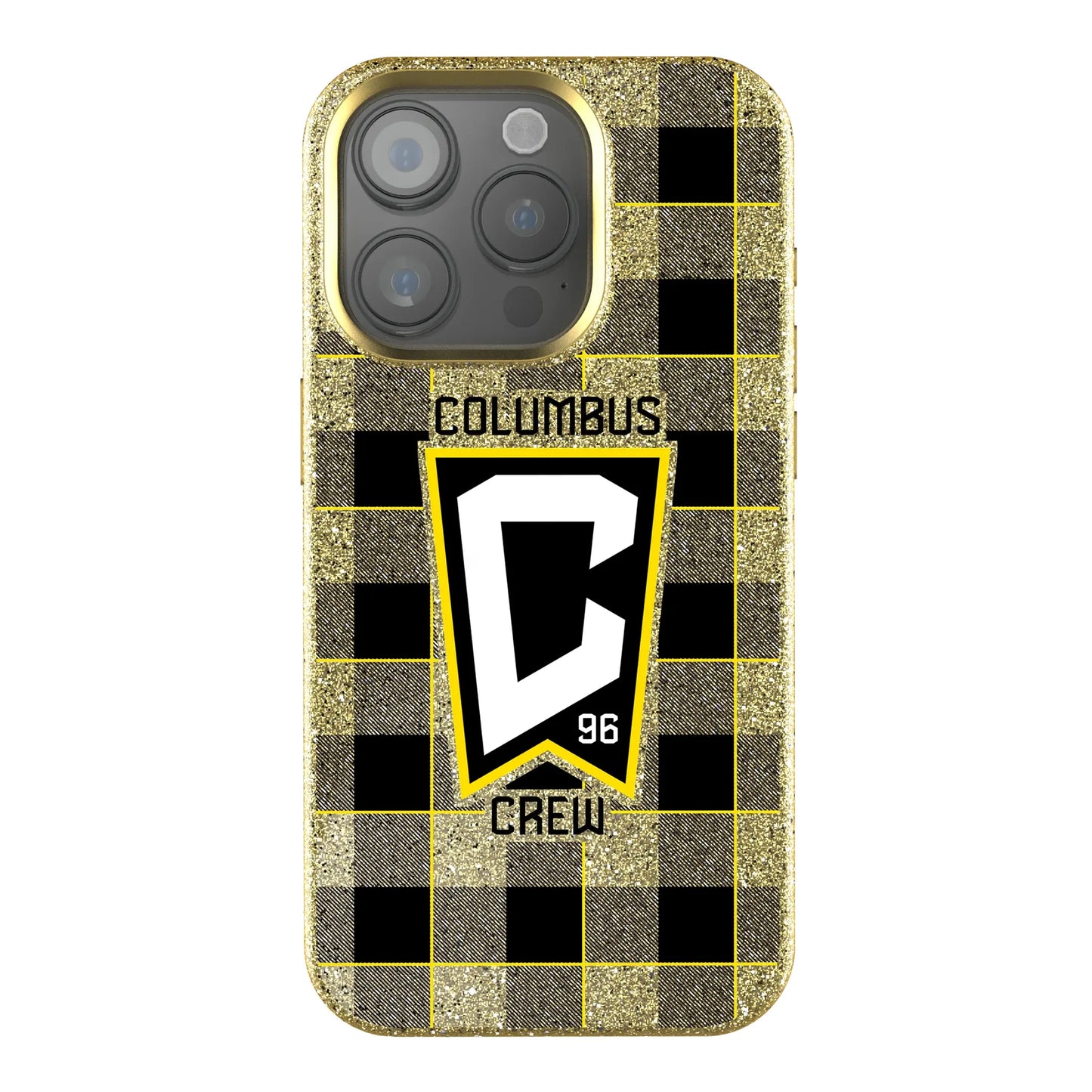 Columbus Crew Plaid Bling Phone Case for Apple iPhone