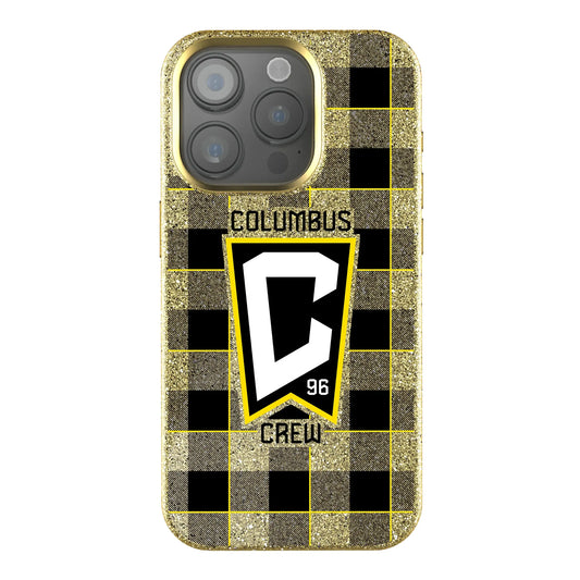 Columbus Crew Plaid Bling Phone Case for Apple iPhone