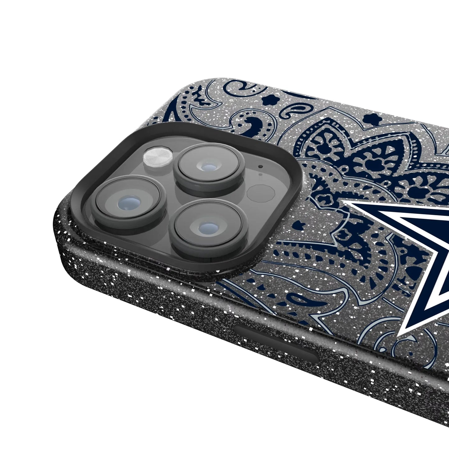 Dallas Cowboys Paisley Black Bling Phone Case for Apple iPhone