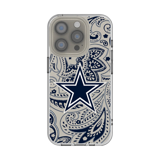 Dallas Cowboys Paisley Clear Phone Case for Apple iPhone