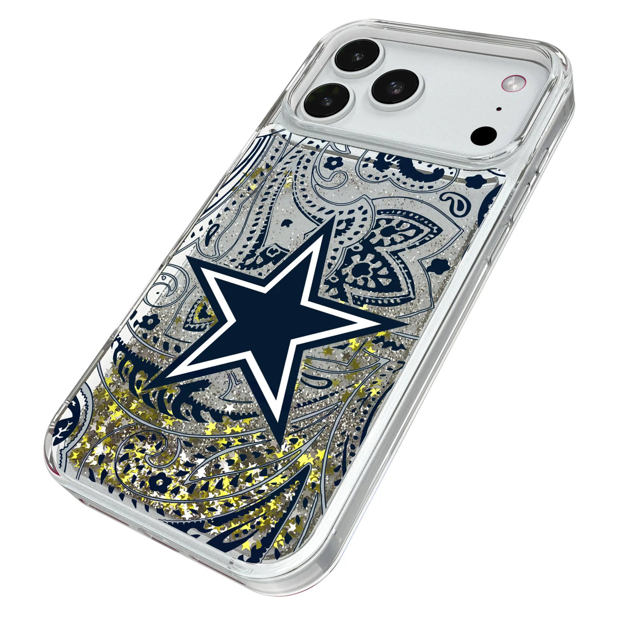 Dallas Cowboys Paisley Glitter Phone Case for Apple iPhone