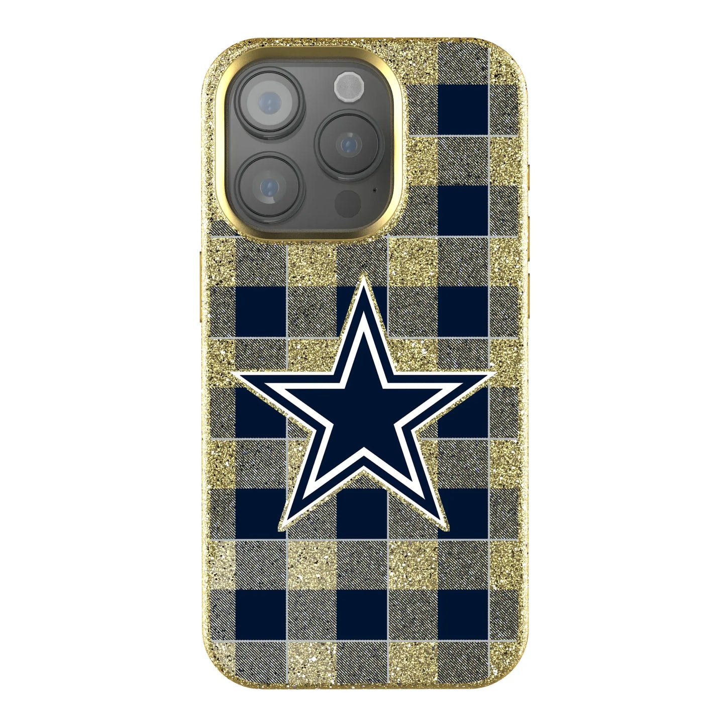 Dallas Cowboys Plaid Bling Phone Case for Apple iPhone
