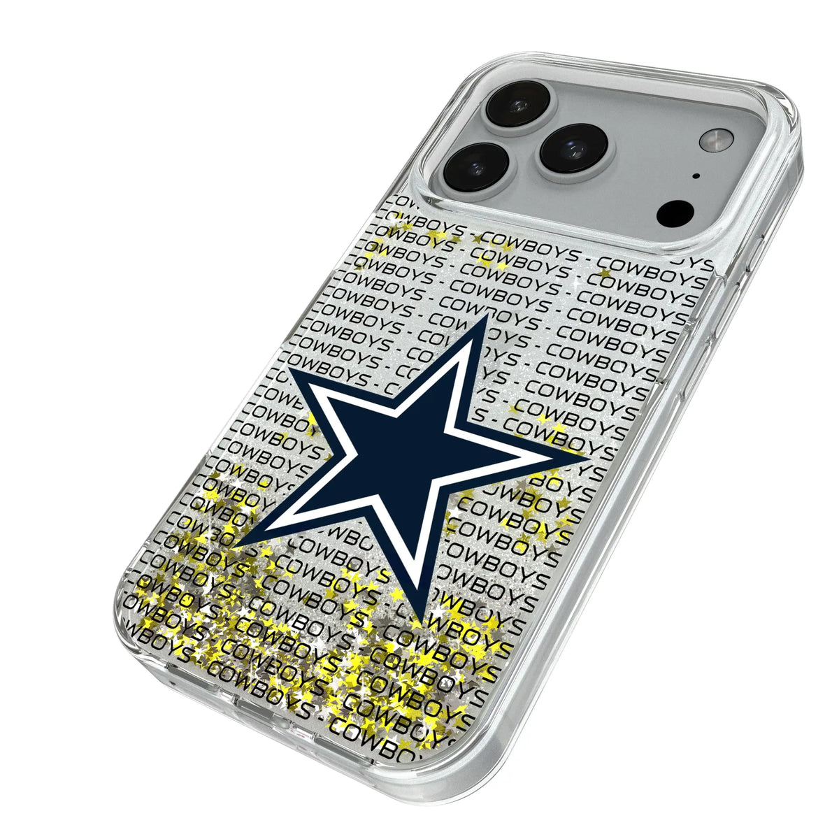Dallas Cowboys Text Backdrop Glitter Phone Case for Apple iPhone