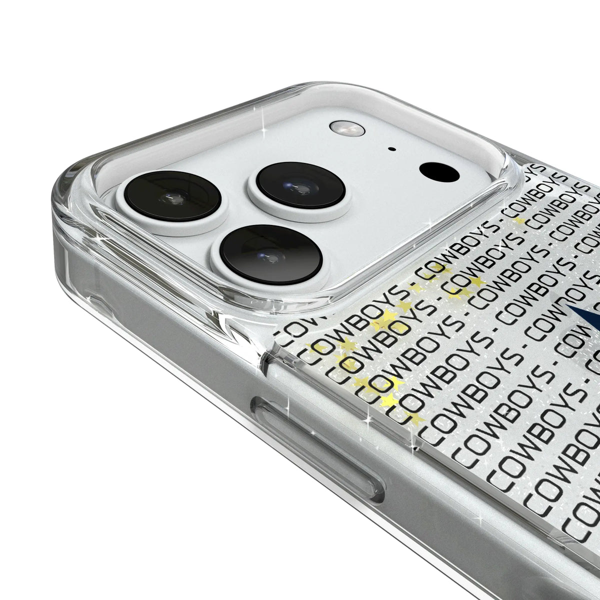 Dallas Cowboys Text Backdrop Glitter Phone Case for Apple iPhone