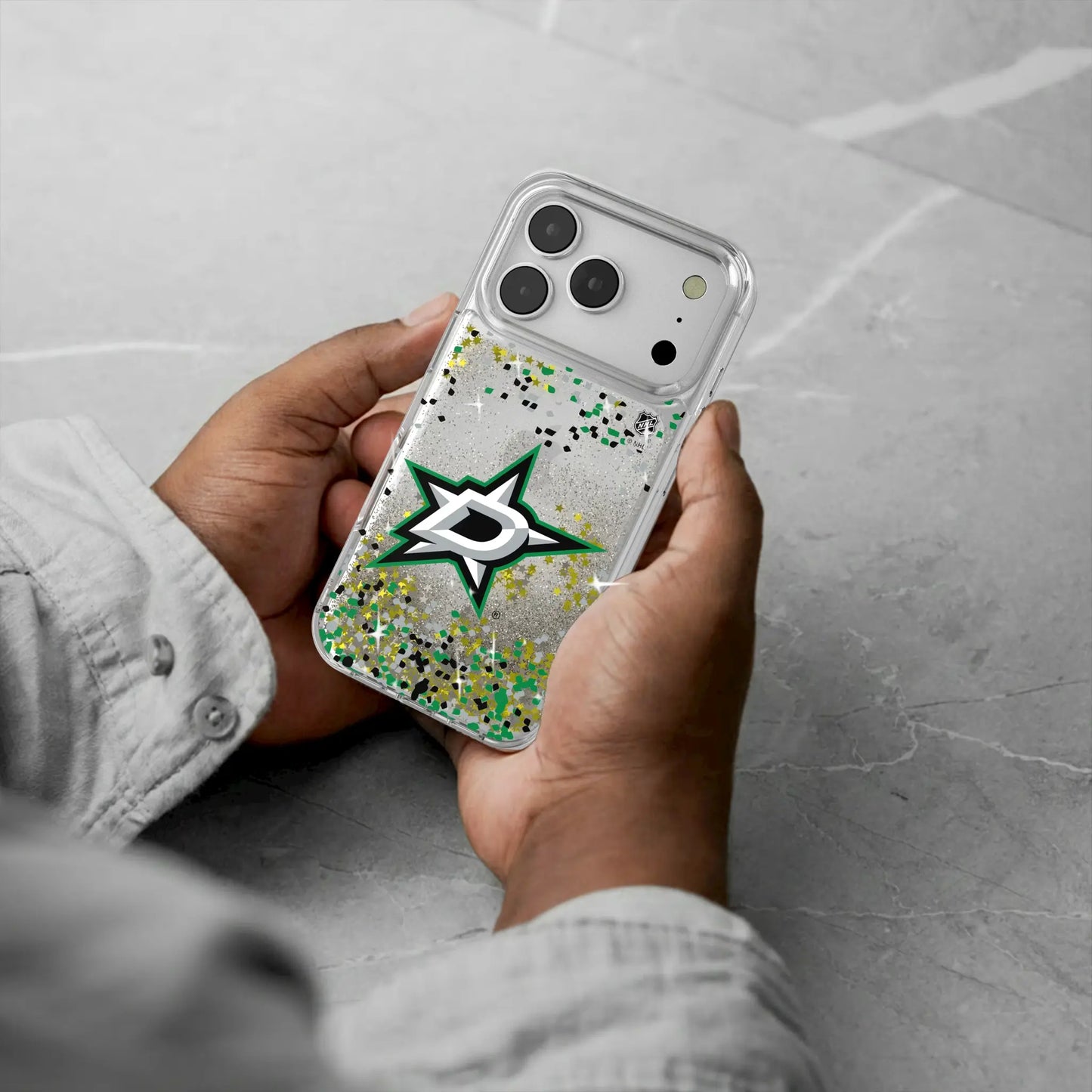 Dallas Stars Confetti Glitter Phone Case for Apple iPhone