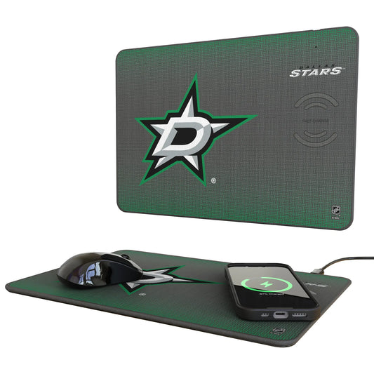 Dallas Stars Linen 15-Watt Wireless Charger and Mouse Pad
