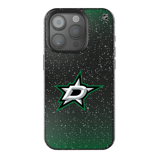 Dallas Stars Linen Black Bling Phone Case for Apple iPhone