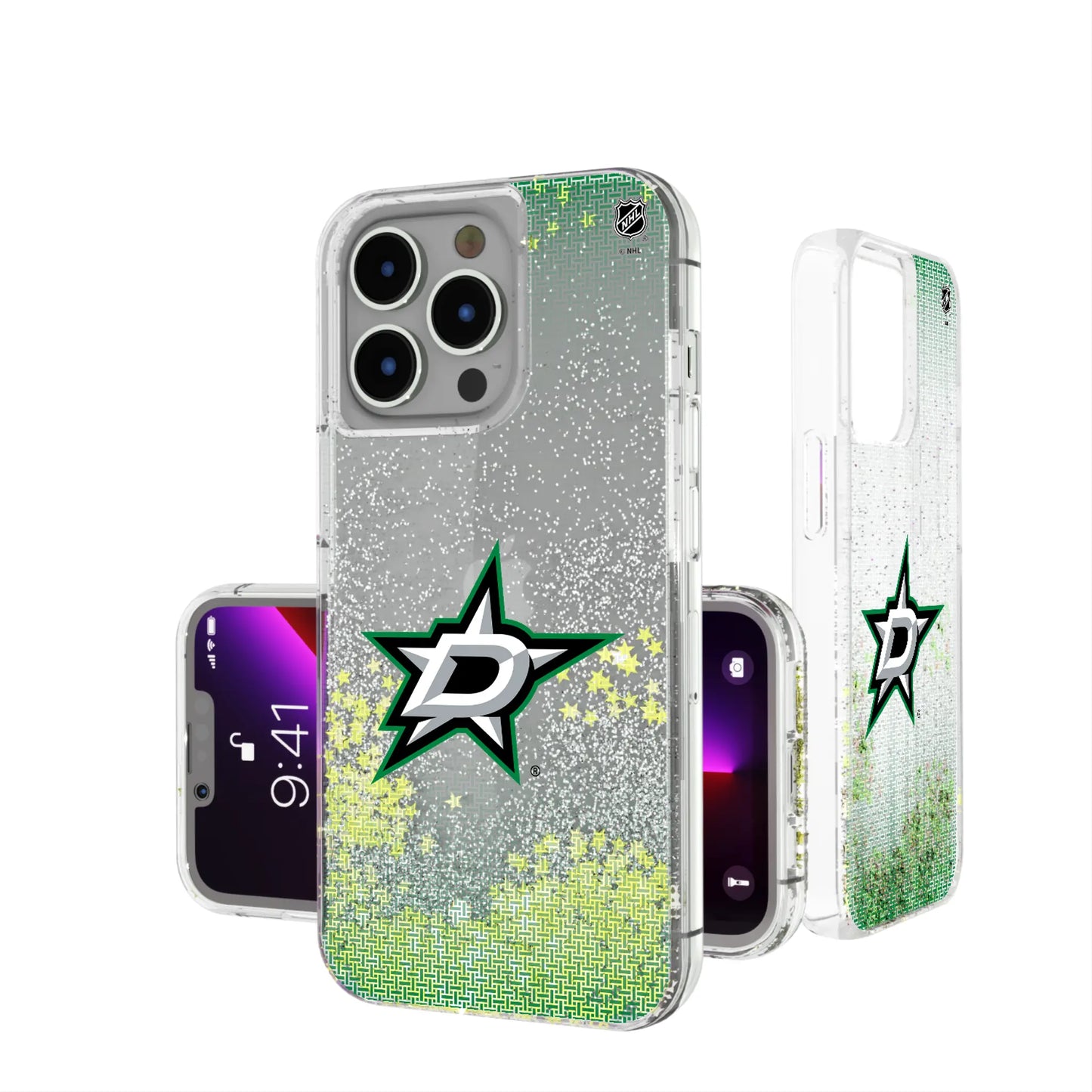 Dallas Stars Linen Glitter Phone Case for Apple iPhone