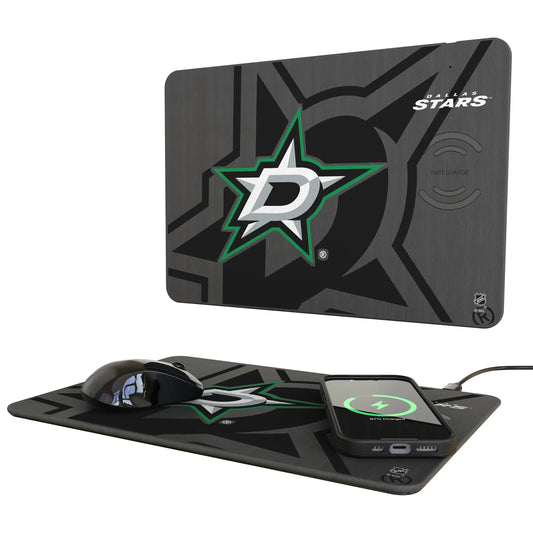 Dallas Stars Monocolor Tilt 15-Watt Wireless Charger and Mouse Pad