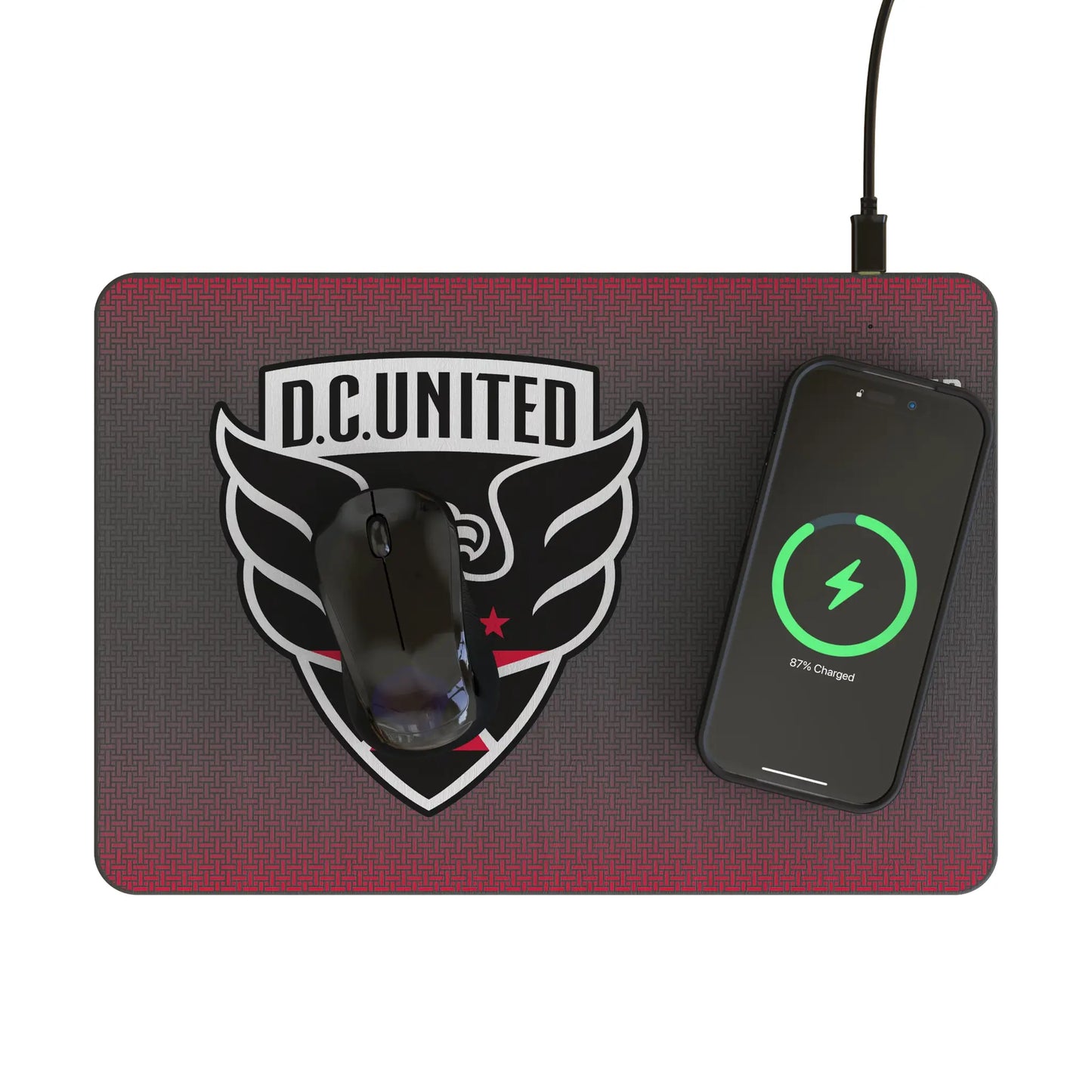 DC United Linen 15-Watt Wireless Charger and Mouse Pad