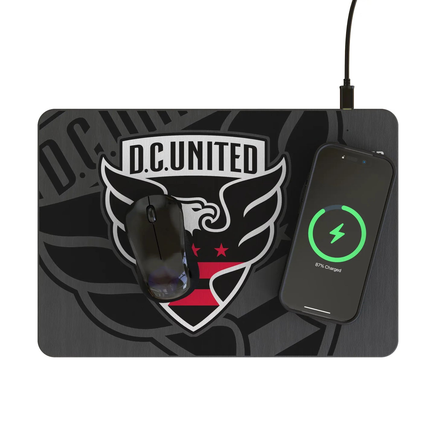 DC United Monocolor Tilt 15-Watt Wireless Charger and Mouse Pad