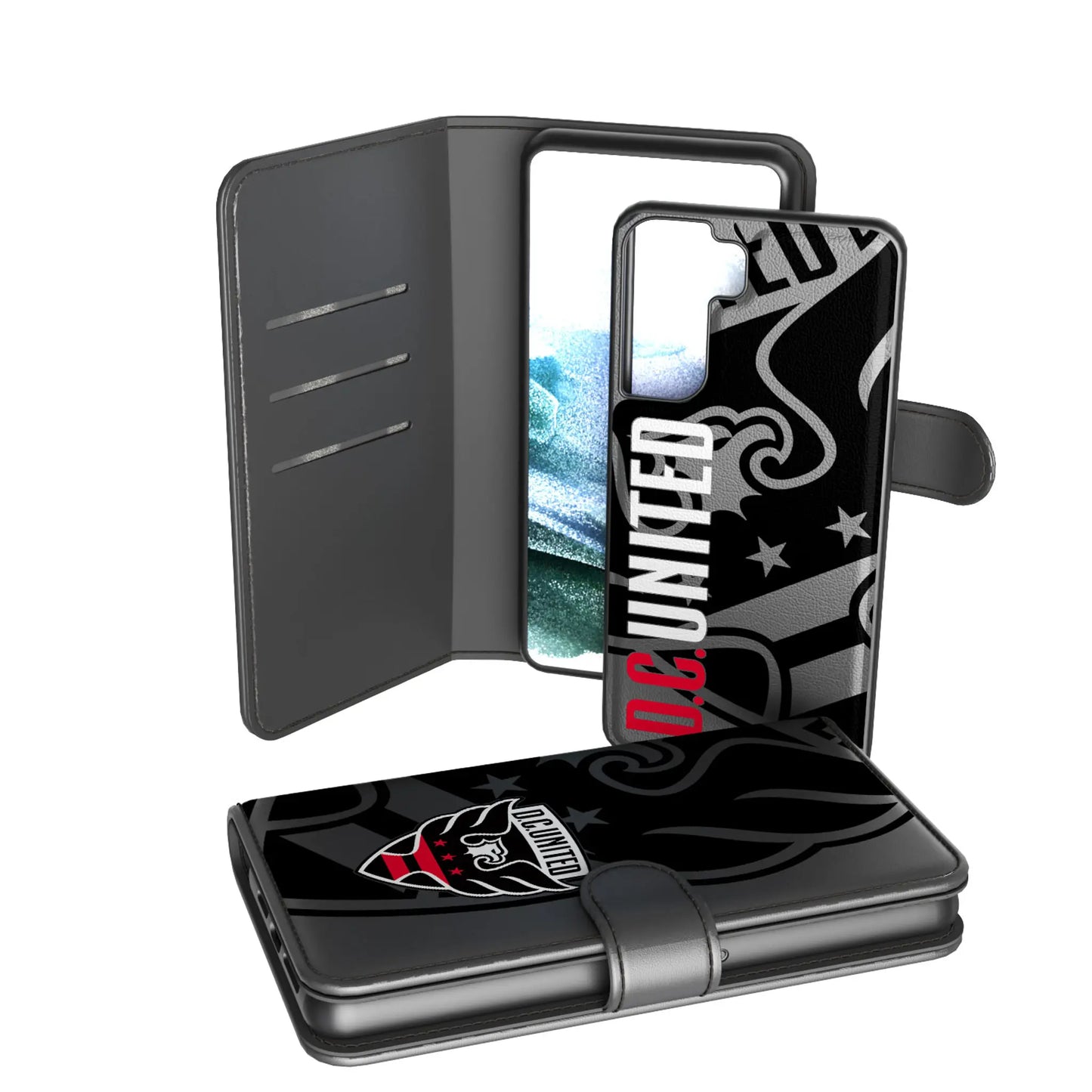 DC United Monocolor Tilt Wallet Phone Case for Apple iPhone