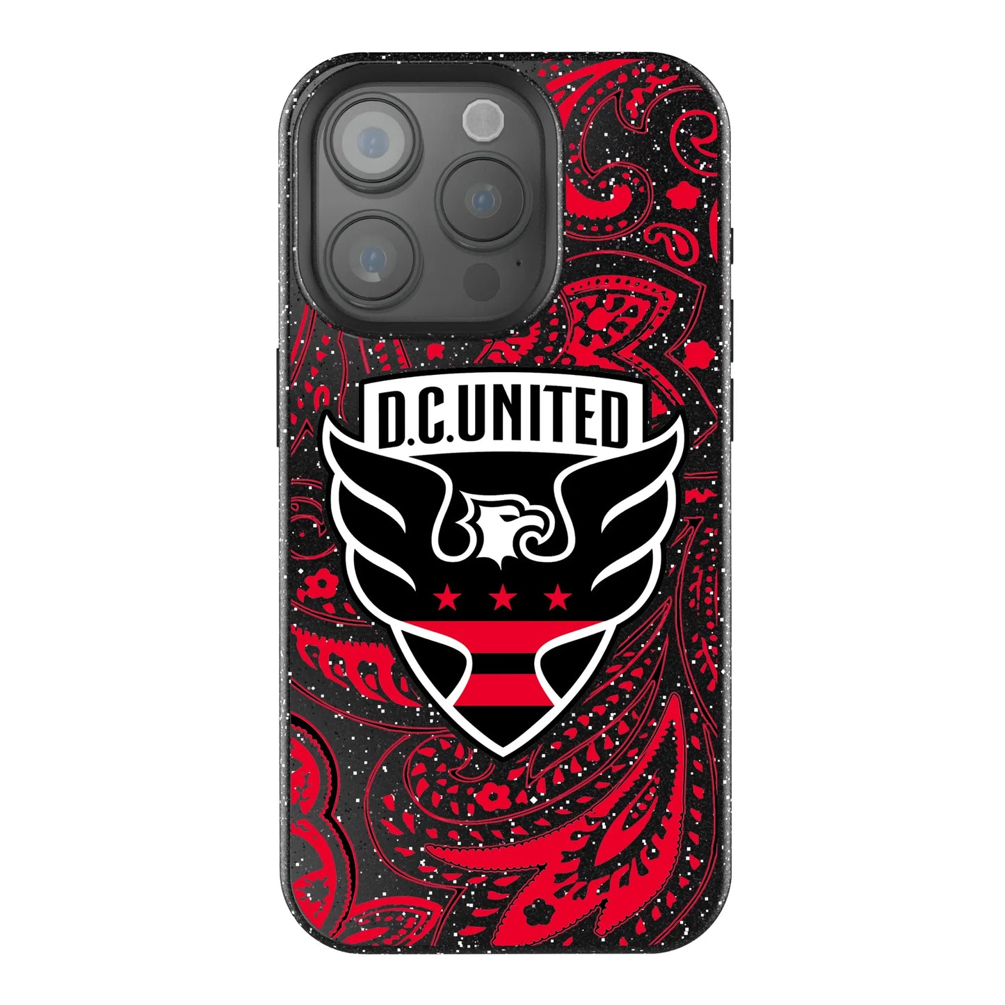 DC United Paisley Black Bling Phone Case for Apple iPhone