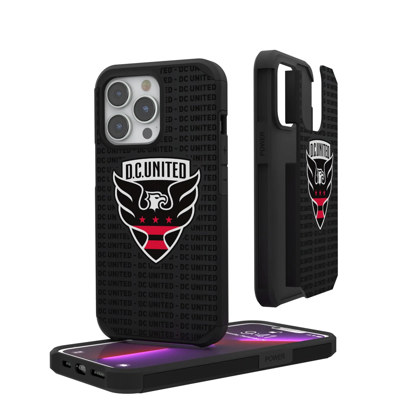DC United Text Backdrop Rugged Phone Case for Apple iPhone