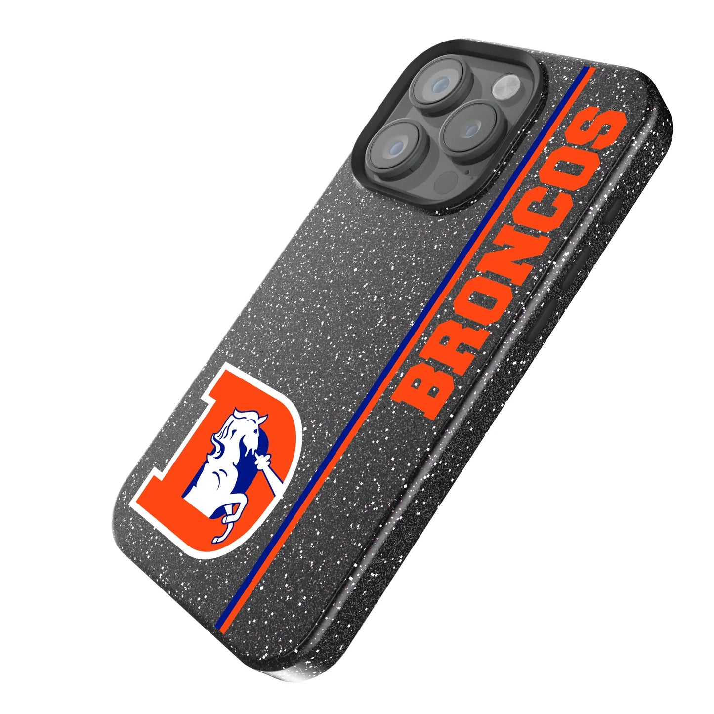 Denver Broncos 1993-1996 Historic Collection Sidebar Black Bling Phone Case for Apple iPhone