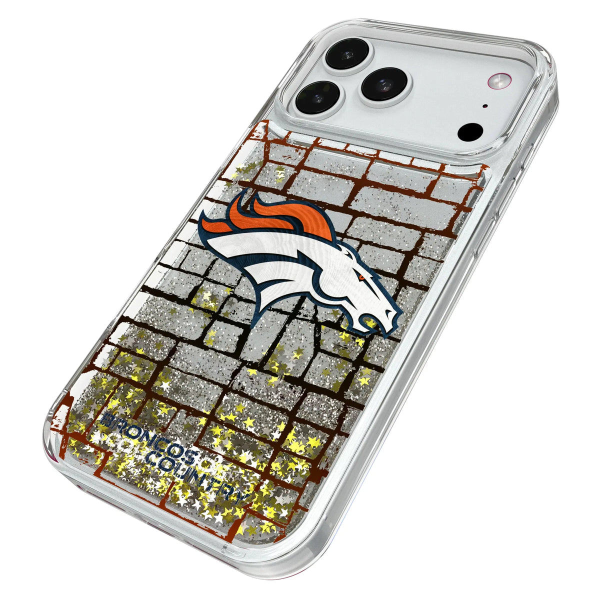 Denver Broncos Brick Glitter Phone Case for Apple iPhone
