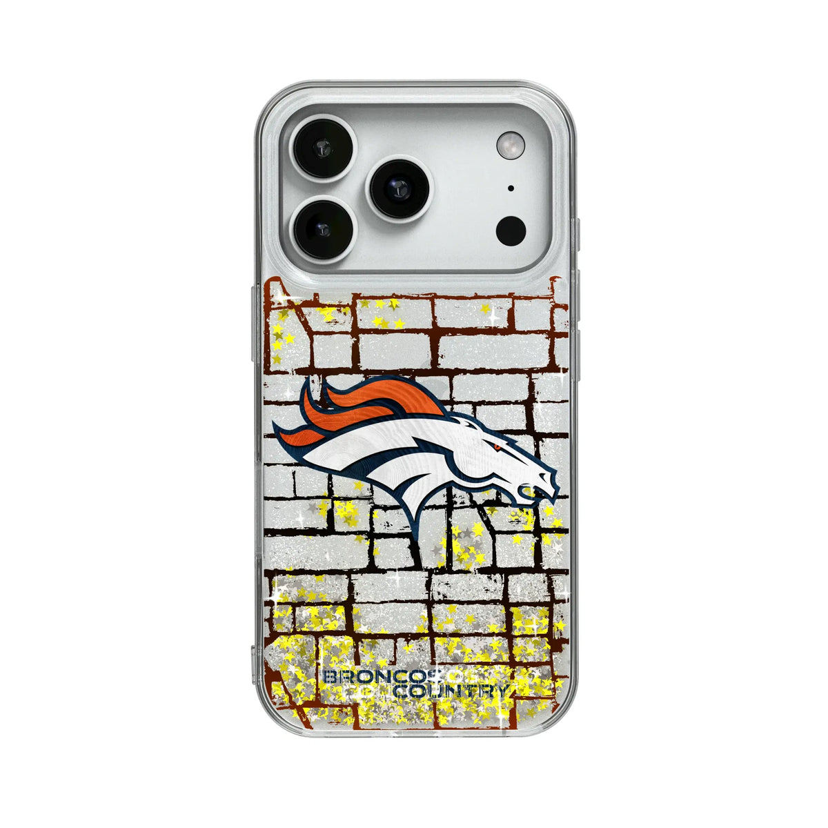 Denver Broncos Brick Glitter Phone Case for Apple iPhone