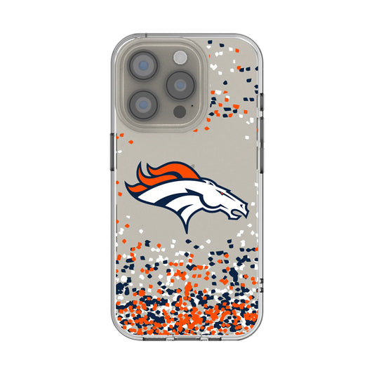 Denver Broncos Confetti Clear Phone Case for Apple iPhone
