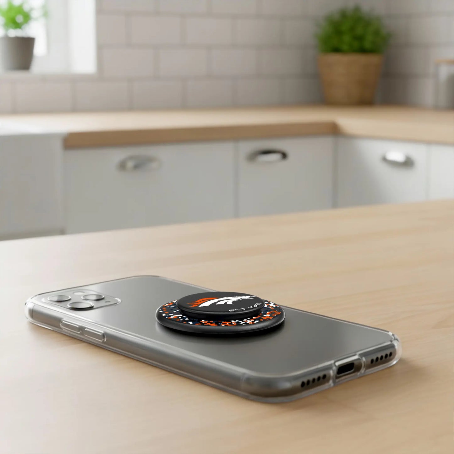 Denver Broncos Confetti PopSockets Magnetic Phone Grip and Stand