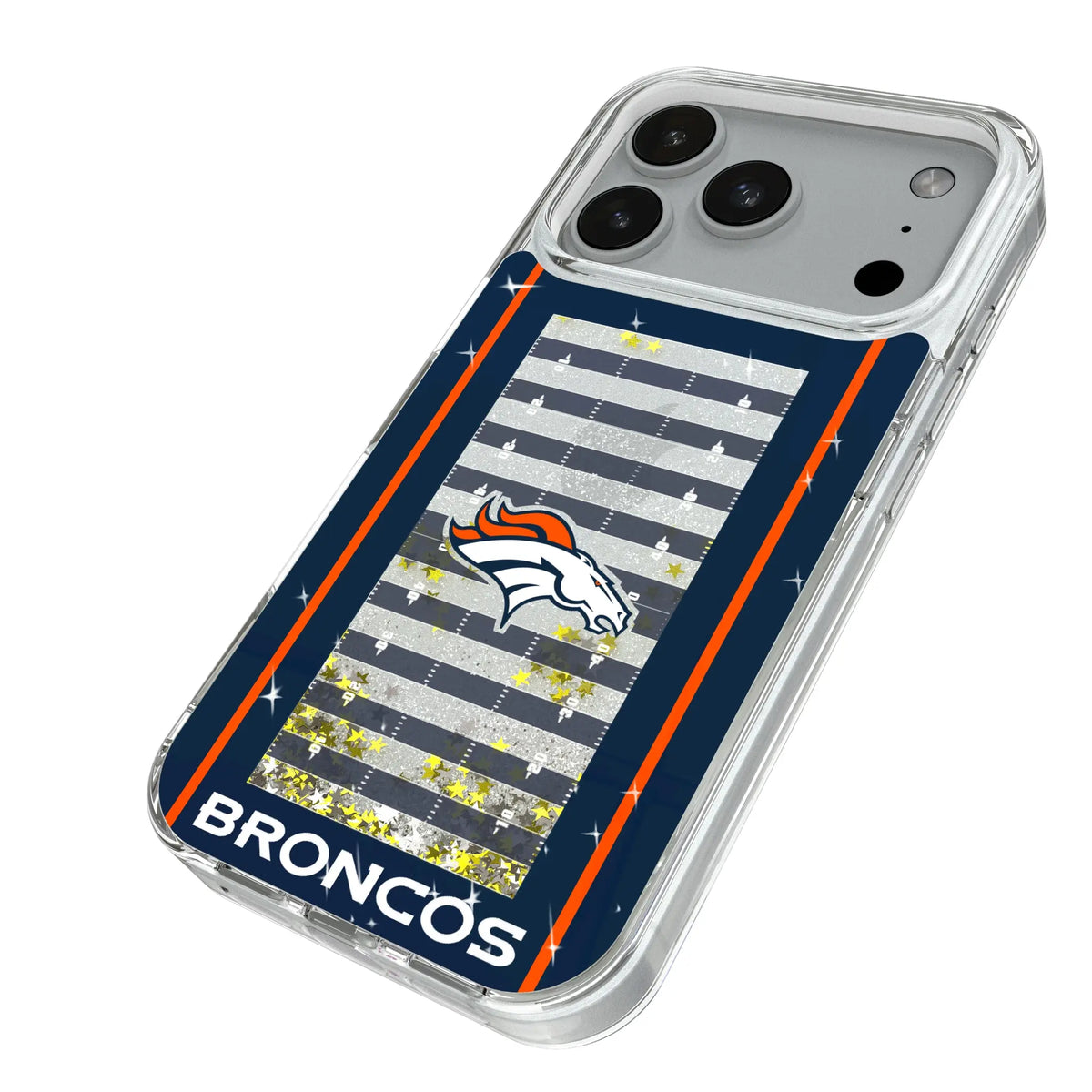 Denver Broncos Field Glitter Phone Case for Apple iPhone