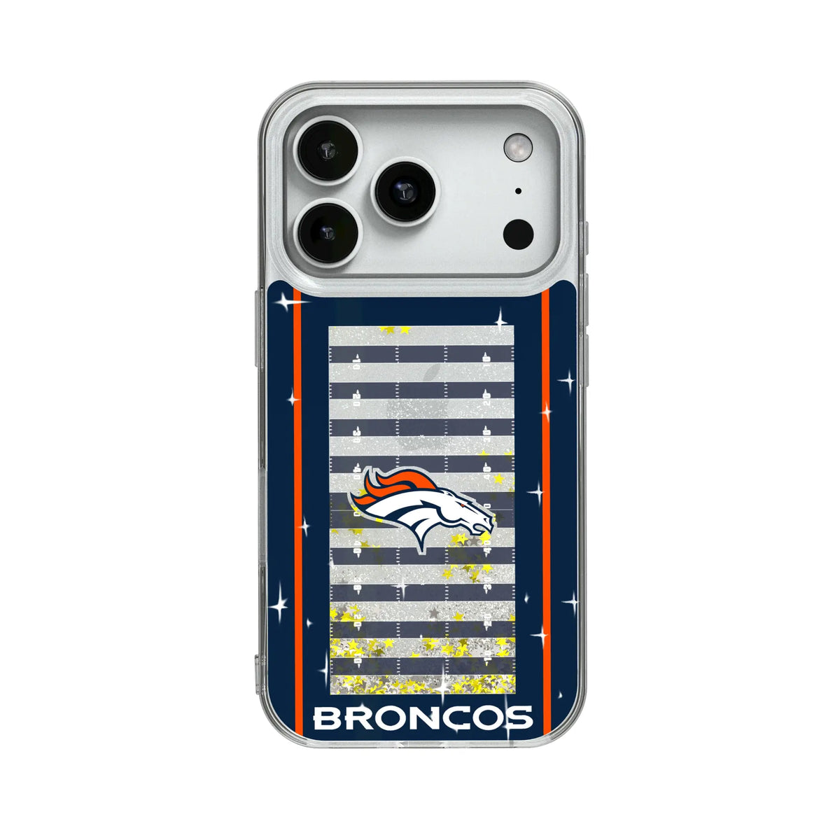 Denver Broncos Field Glitter Phone Case for Apple iPhone