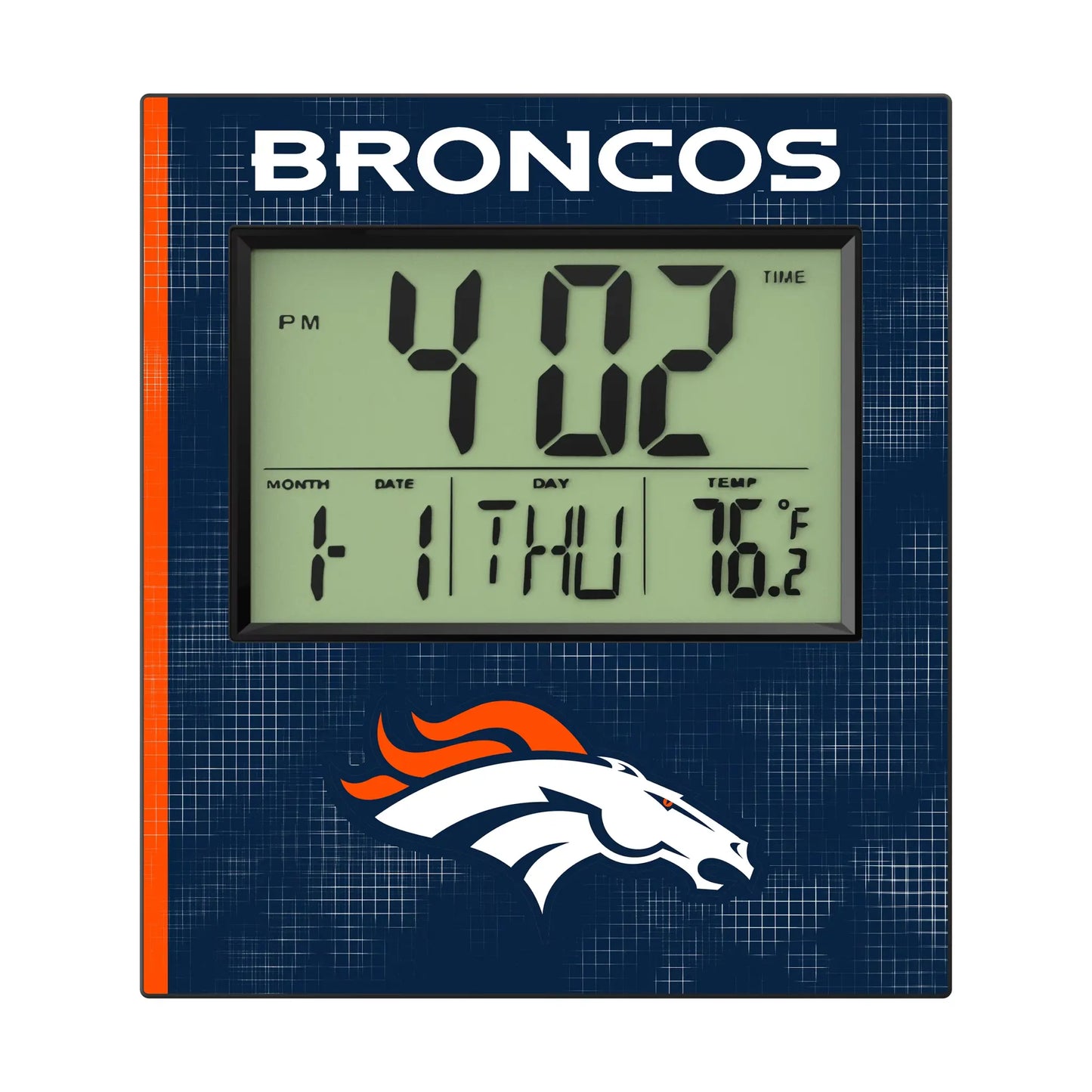 Denver Broncos Hatch Wall Clock