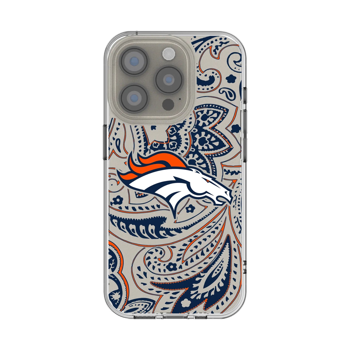 Denver Broncos Paisley Clear Phone Case for Apple iPhone