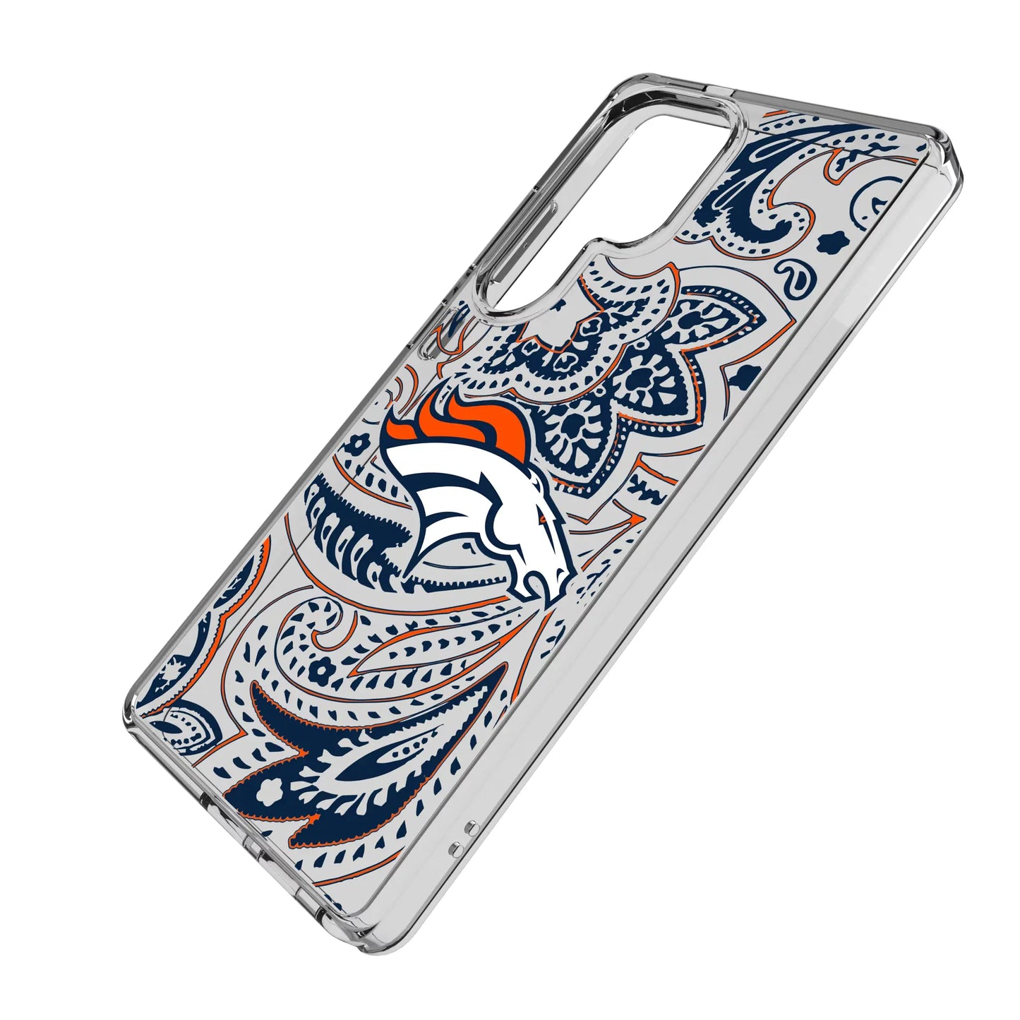 Denver Broncos Paisley Clear Phone Case for Samsung Galaxy