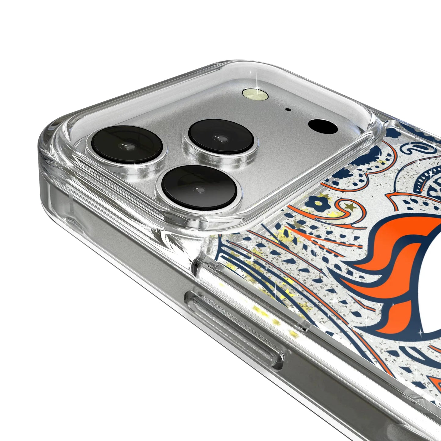 Denver Broncos Paisley Glitter Phone Case for Apple iPhone
