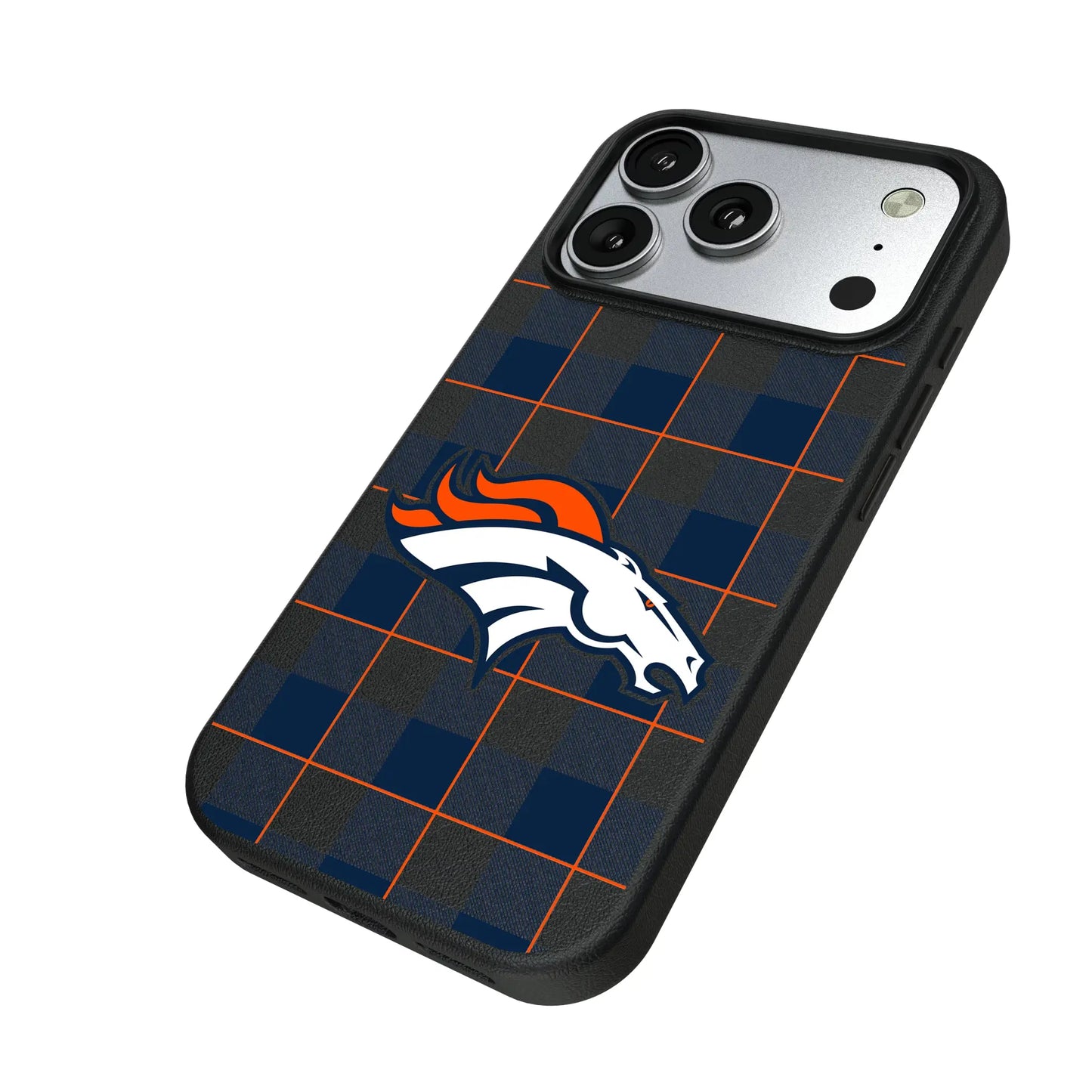 Denver Broncos Plaid MagSafe Compatible Phone Case for Apple iPhone