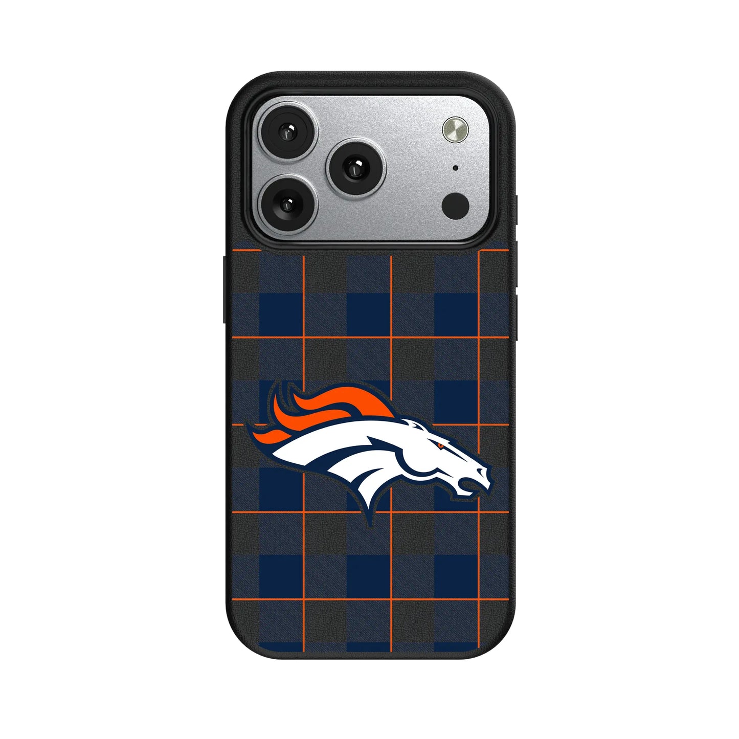 Denver Broncos Plaid MagSafe Compatible Phone Case for Apple iPhone