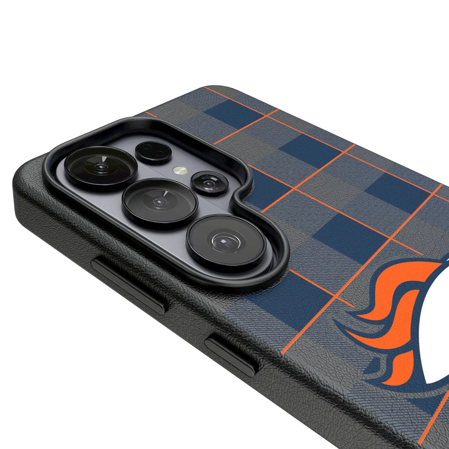 Denver Broncos Plaid MagSafe Compatible Phone Case for Samsung Galaxy