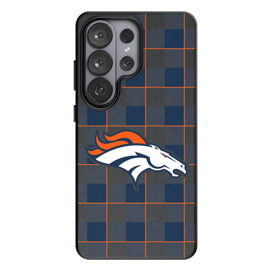 Denver Broncos Plaid MagSafe Compatible Phone Case for Samsung Galaxy