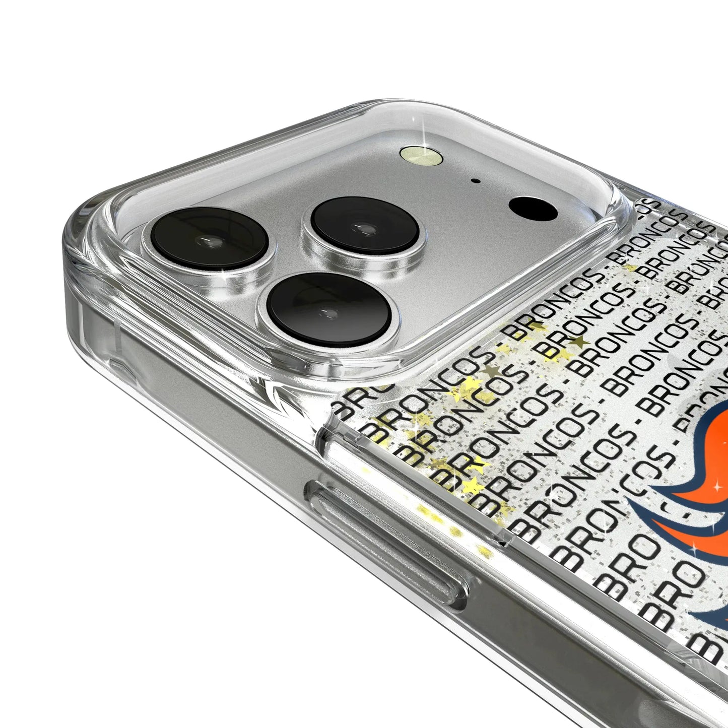 Denver Broncos Text Backdrop Glitter Phone Case for Apple iPhone