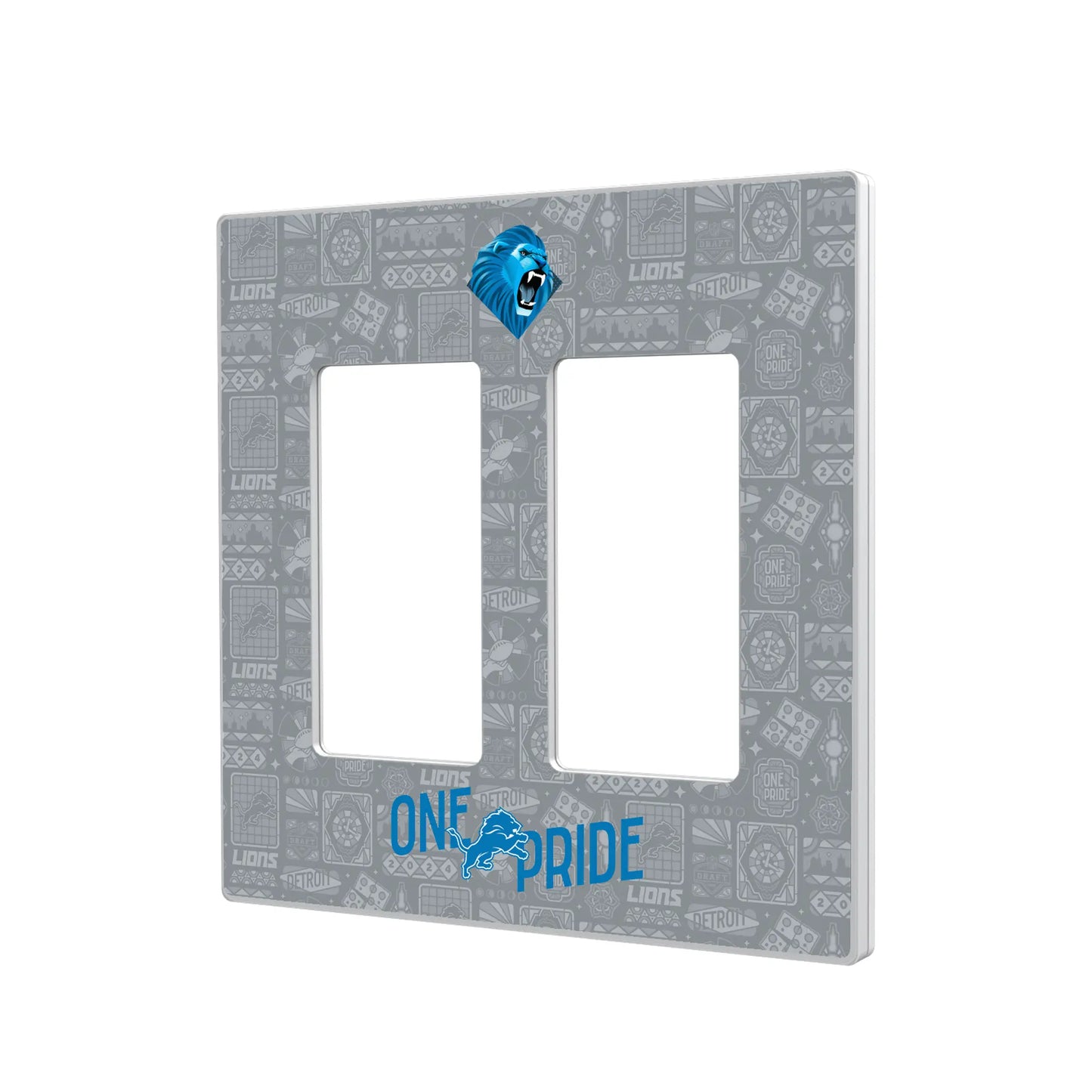 Detroit Lions Deco Hidden-Screw Light Switch Plate
