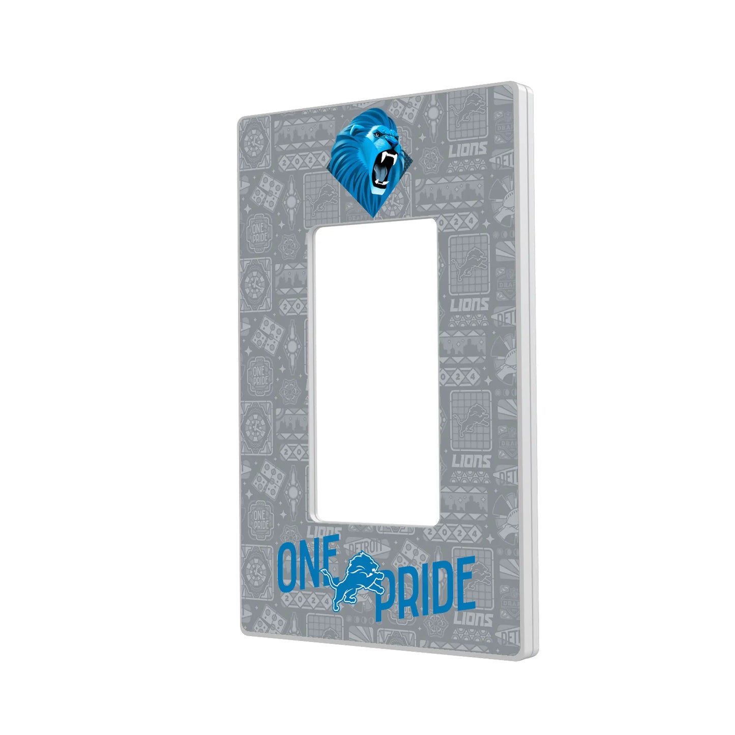 Detroit Lions Deco Hidden-Screw Light Switch Plate