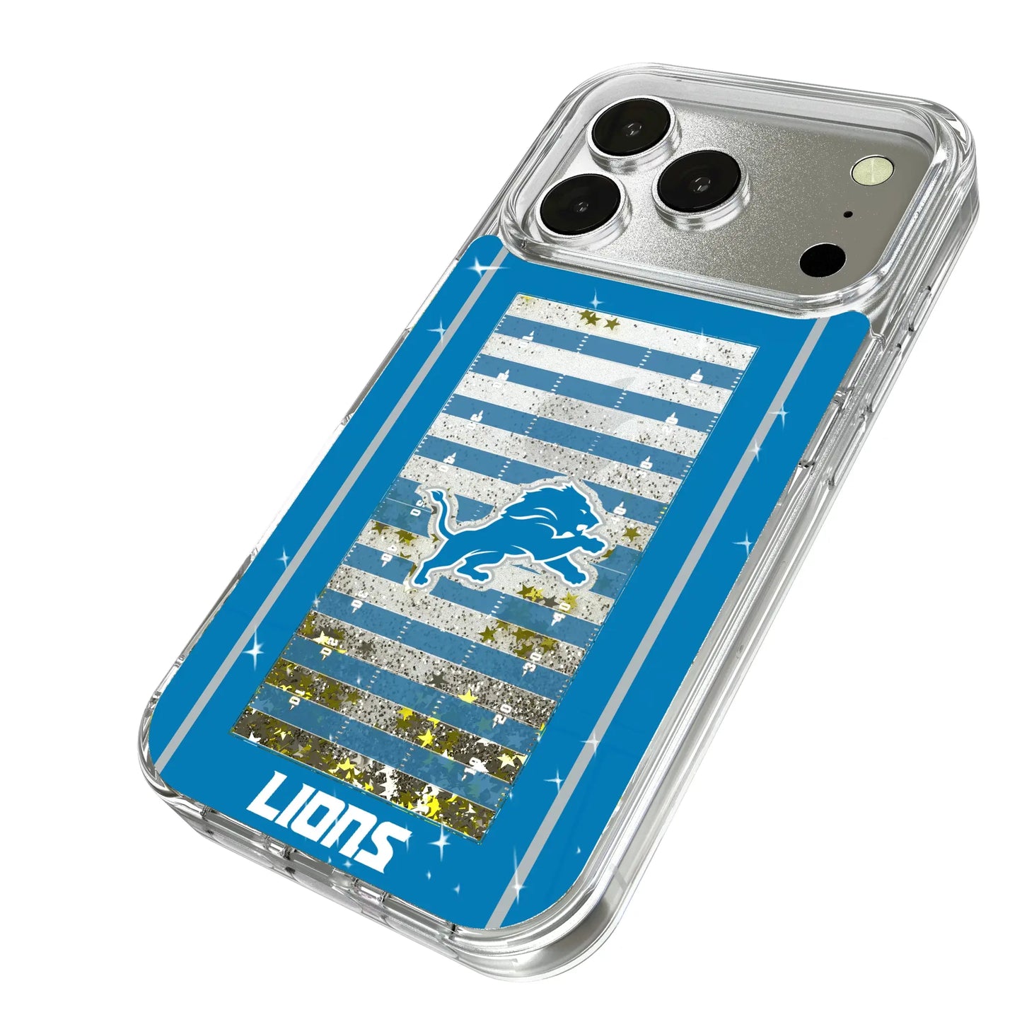 Detroit Lions Field Glitter Phone Case for Apple iPhone