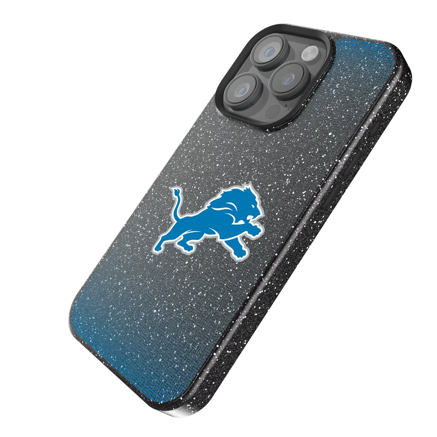 Detroit Lions Linen Black Bling Phone Case for Apple iPhone