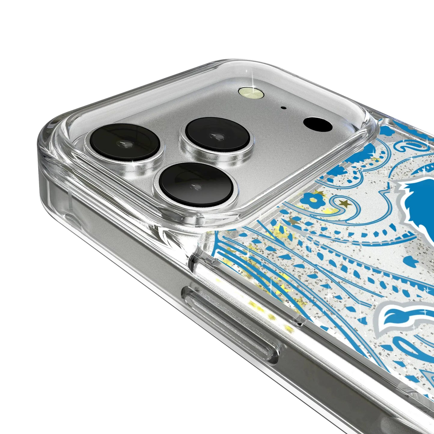 Detroit Lions Paisley Glitter Phone Case for Apple iPhone