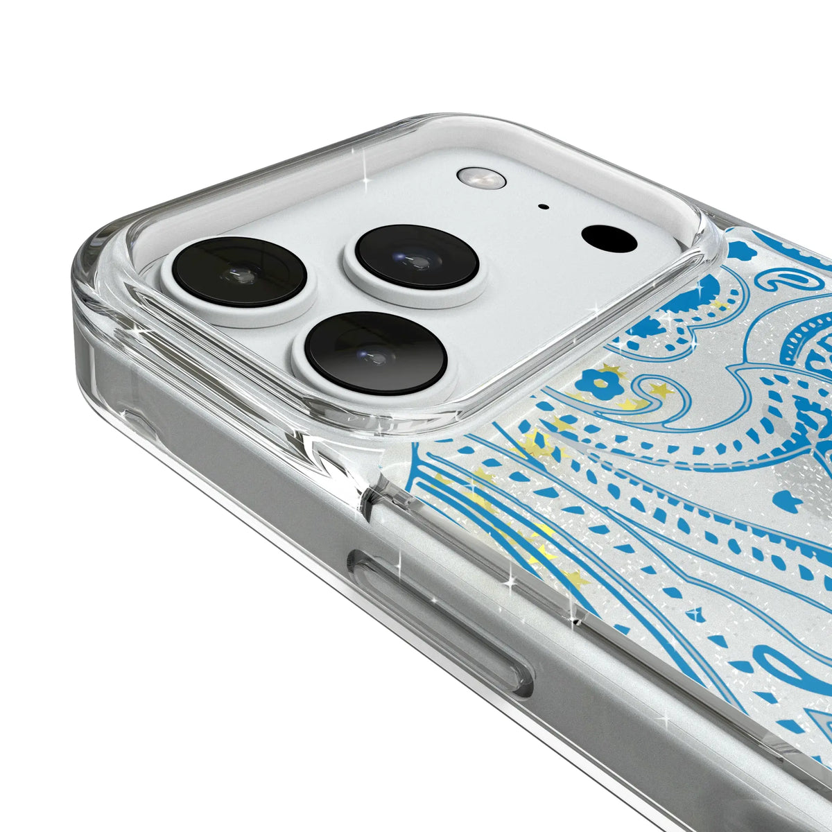 Detroit Lions Paisley Glitter Phone Case for Apple iPhone
