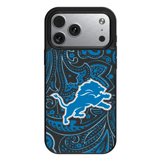 Detroit Lions Paisley MagSafe Compatible Phone Case for Apple iPhone