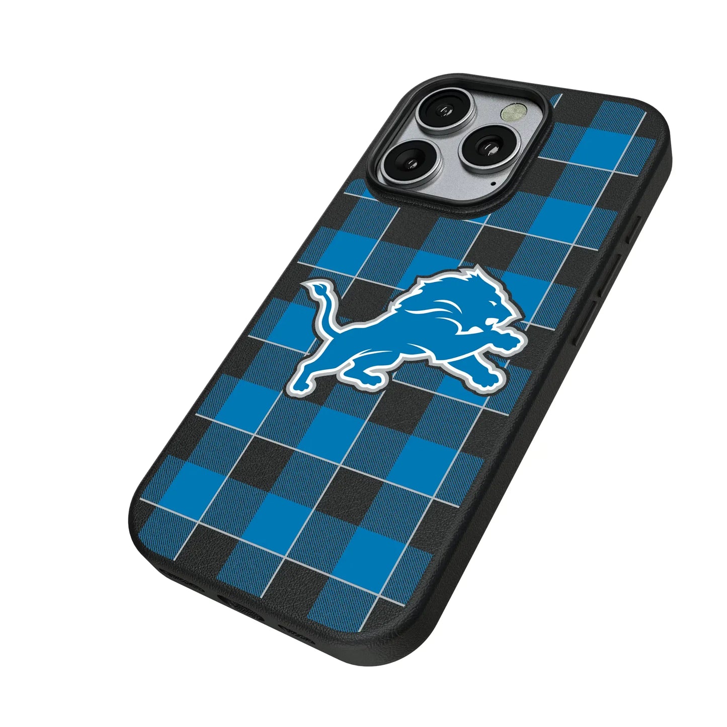 Detroit Lions Plaid MagSafe Compatible Phone Case for Apple iPhone