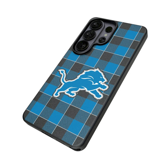 Detroit Lions Plaid MagSafe Compatible Phone Case for Samsung Galaxy